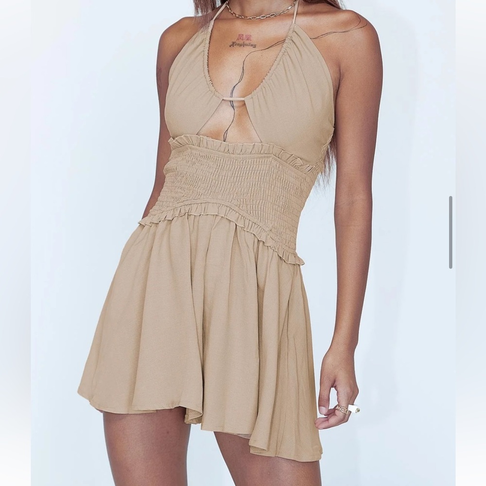 Tan Halter Romper